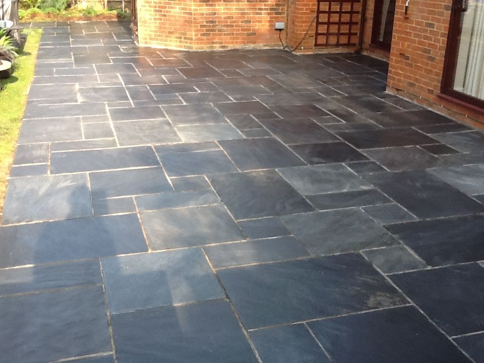 Tile Doctor - Showing The Results of Cleaning Slate on a ...