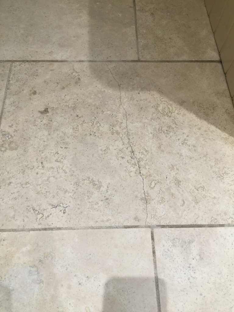 Travertine Kitchen Floor Before Cleaning East Byfleet