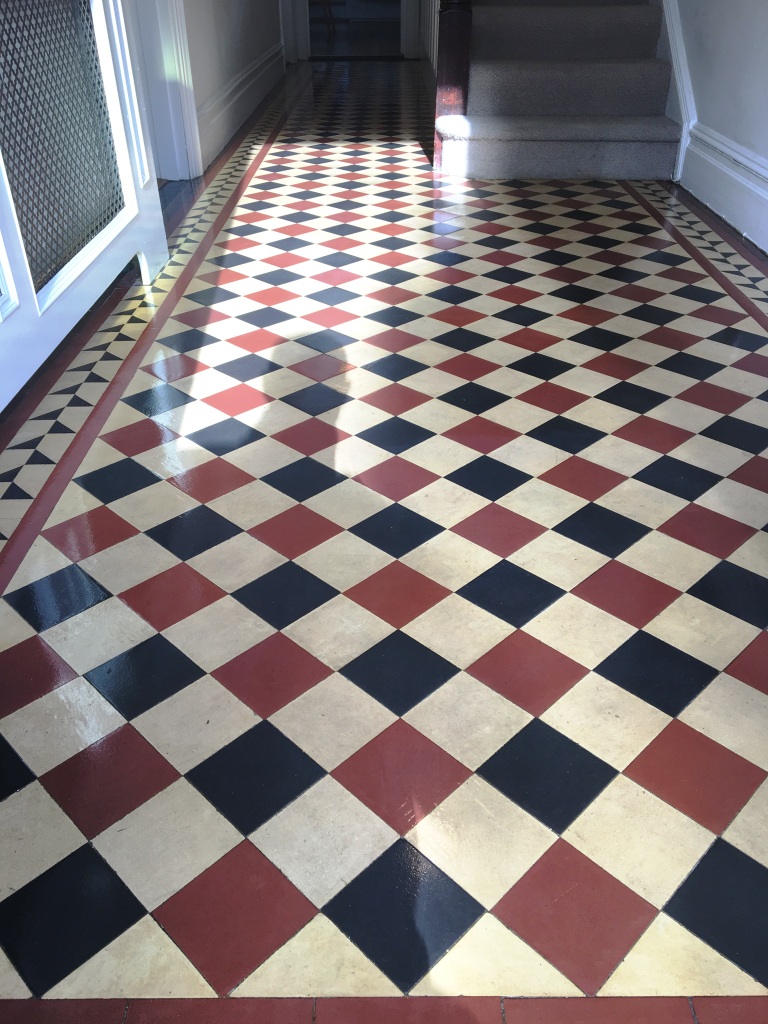 Victorian Tiled Hallway Floor After Cleaning Weybridge