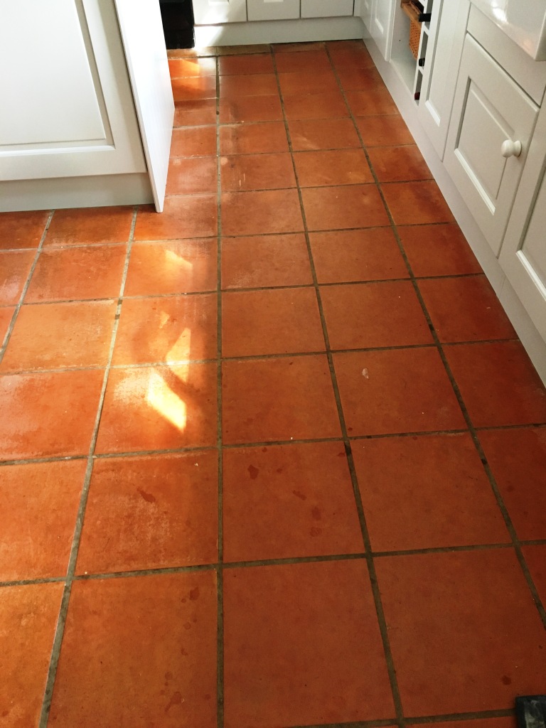 Terracotta Floor Tiles Before Cleaning Kingston on Thames