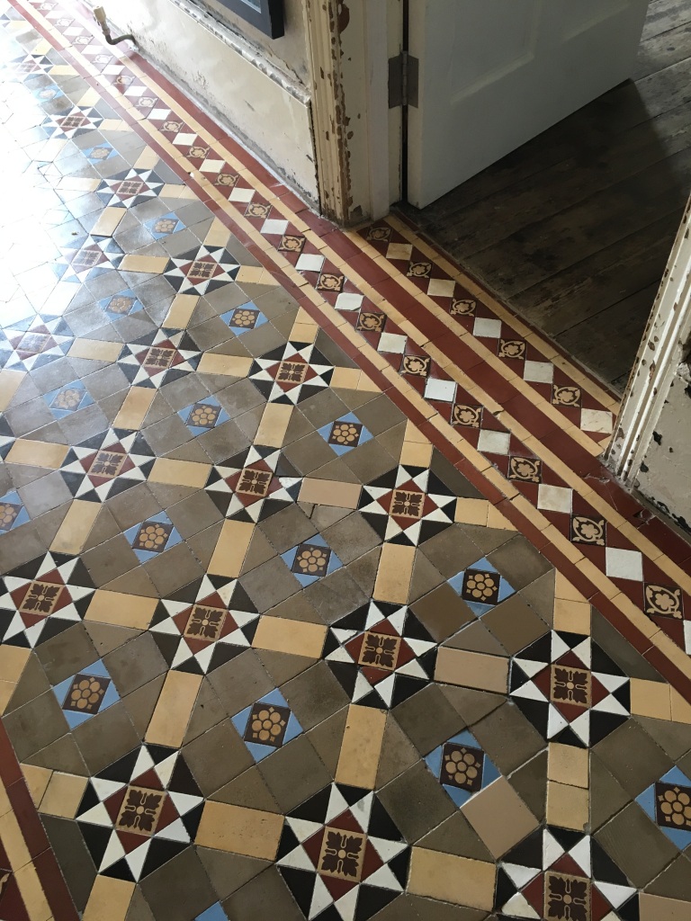 Victorian Tiled Hallway Floor After Rebuild in Epsom