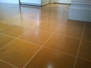 Indian Orange Slate Floor After Cleaning