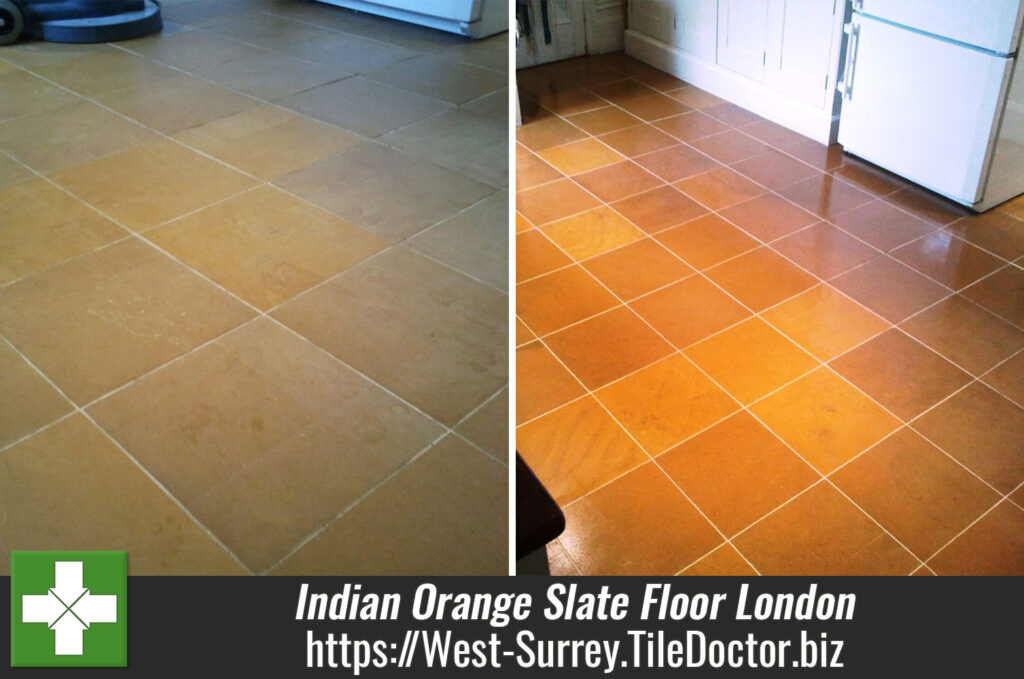 Indian Orange Slate Floor in London