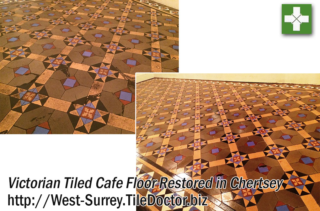 Victorian Tiled Cafe Floor Restored in Chertsey