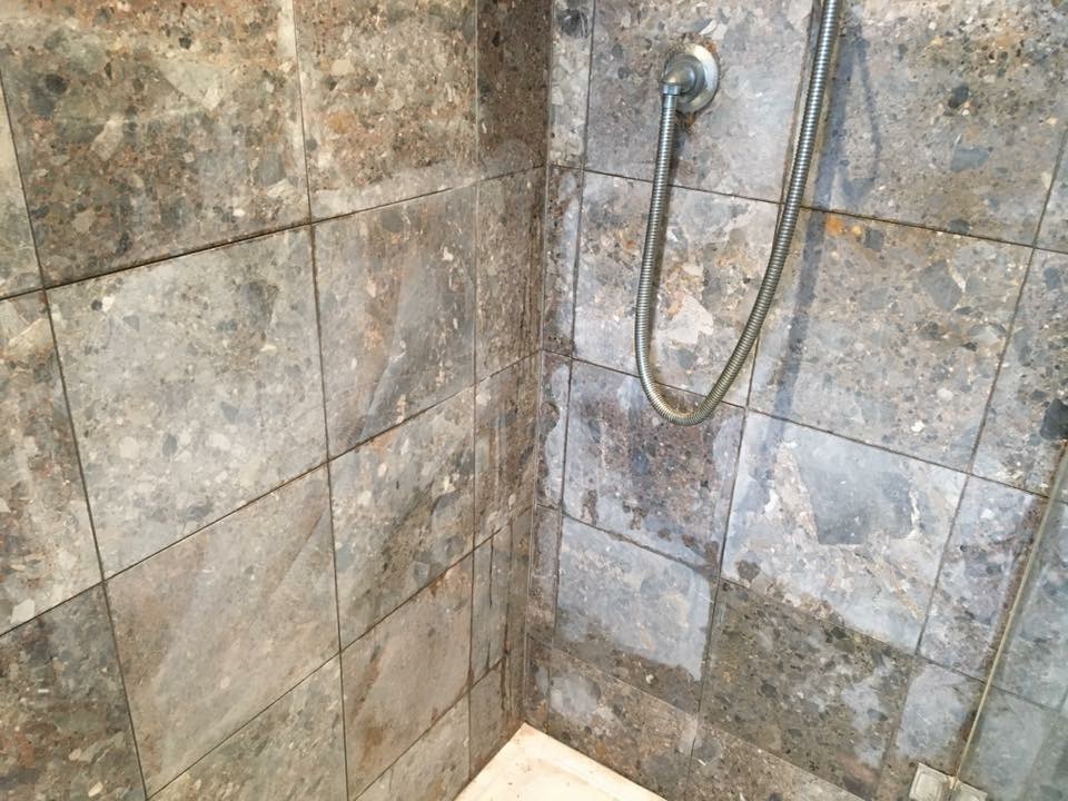 Marble Shower Wall Leatherhead Before Cleaning