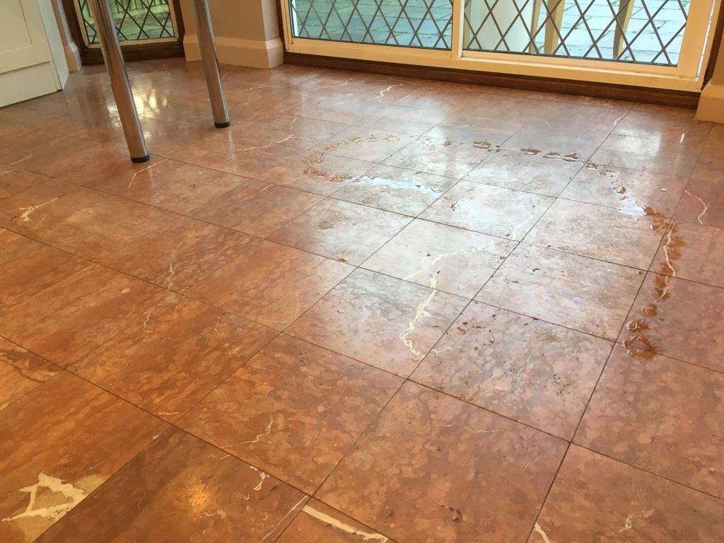 Marble Tiled Floor Before Polishing Weybrige