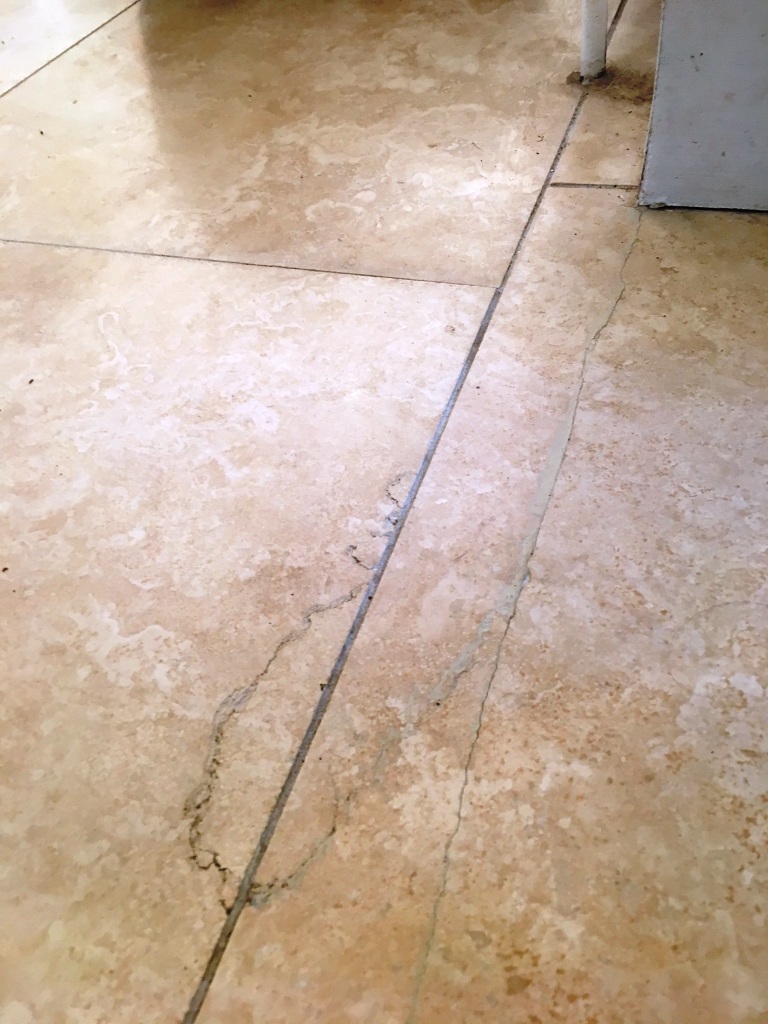 Travertine Floor Issues Before Restoration Cobham