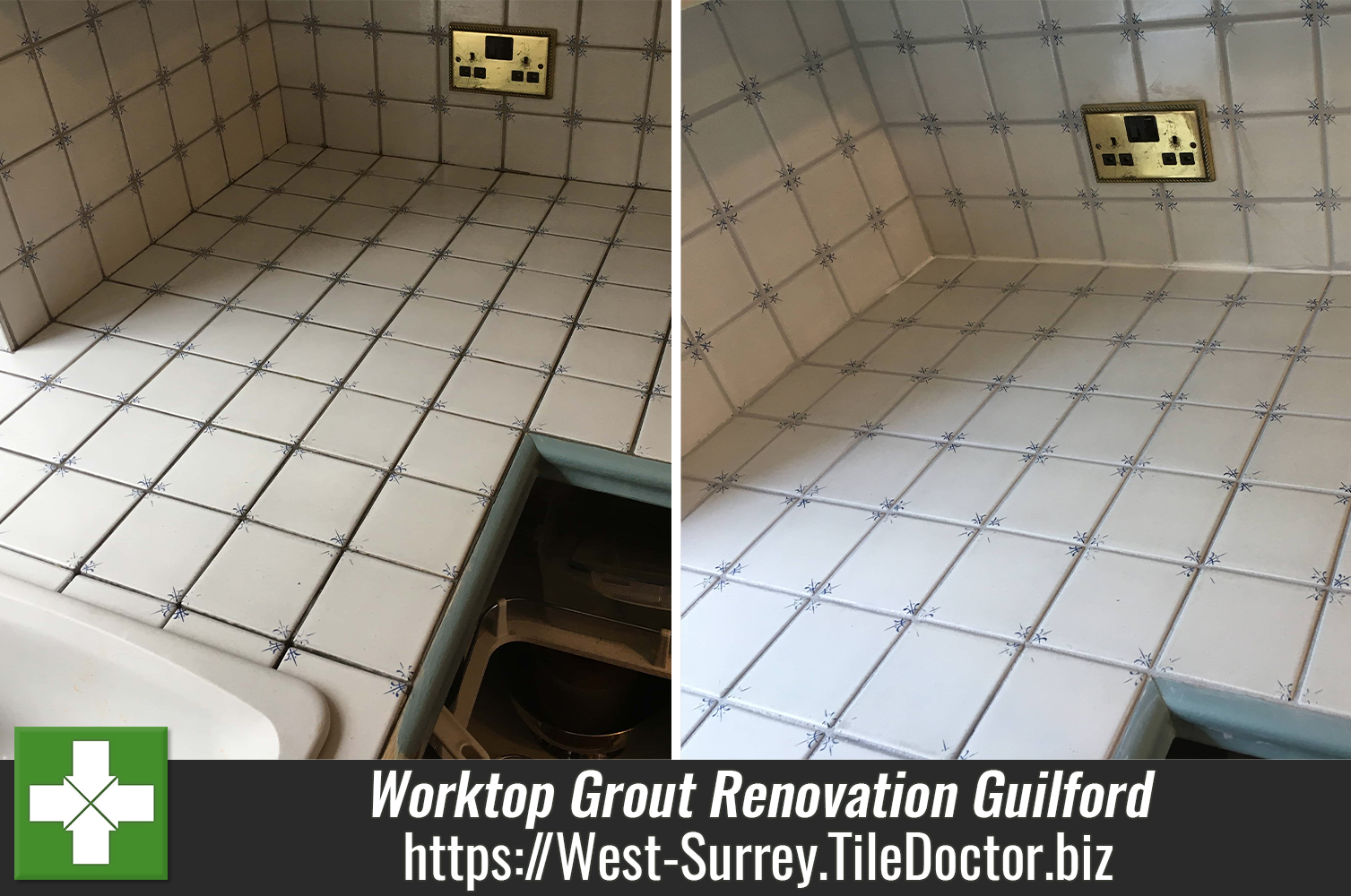 Worktop Grout Before After Renovation Guilford