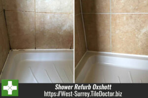 Travertine Tiled Shower Before After Reburb Oxshott