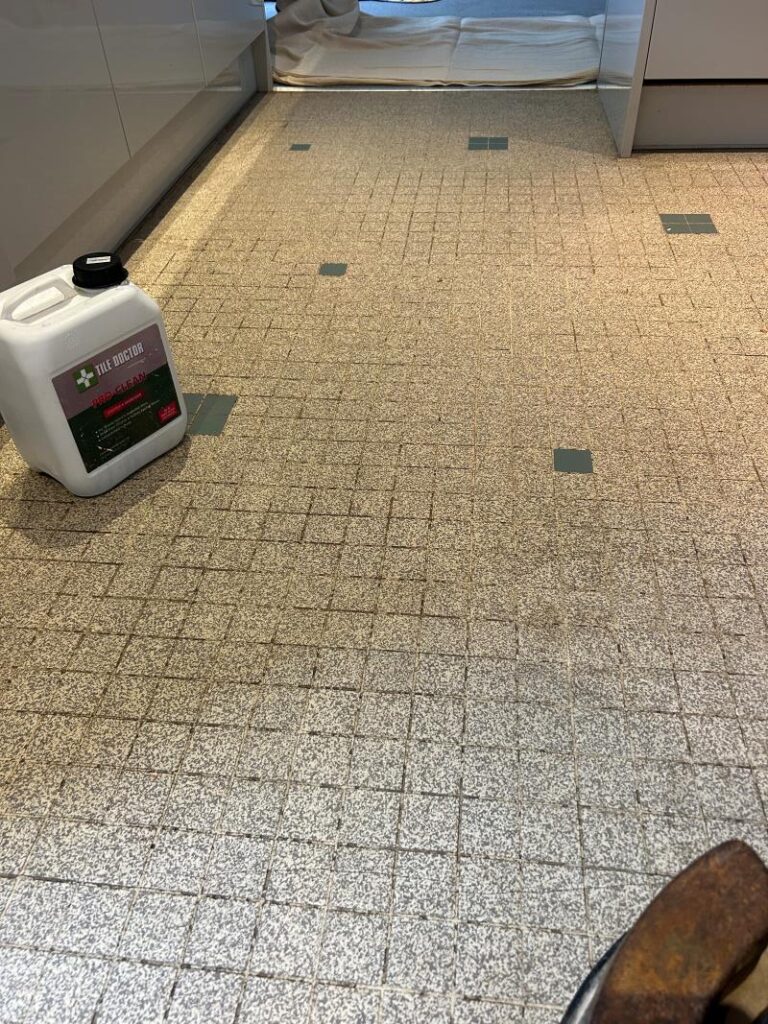Ceramic Tiled Kitchen Floor Before Cleaning Ewell