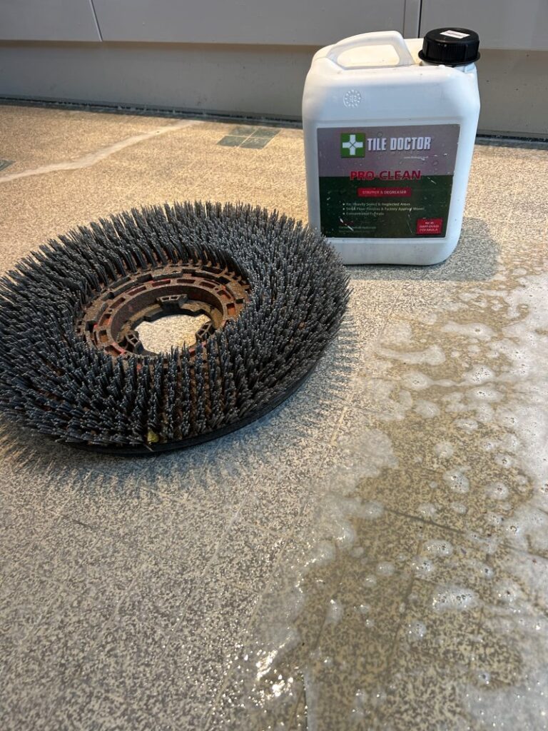 Ceramic Tiled Kitchen Floor During Cleaning Ewell