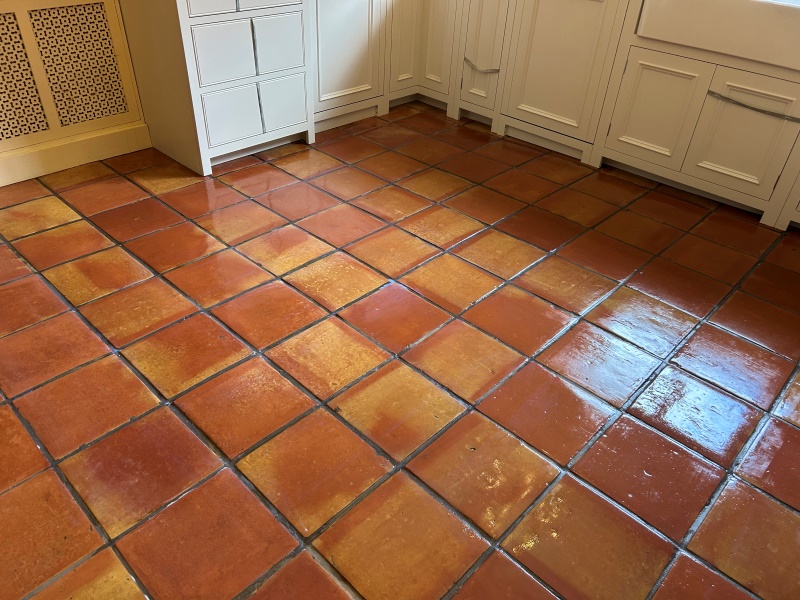 Terracotta Tiled Kitchen Floor After Cleaning Sealing Cobham Terracotta Tiled Kitchen Floor After Cleaning Sealing Cobham