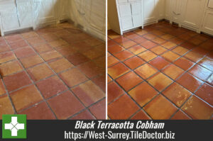 Terracotta Tiled Kitchen Floor Cleaned and Sealed in Cobham